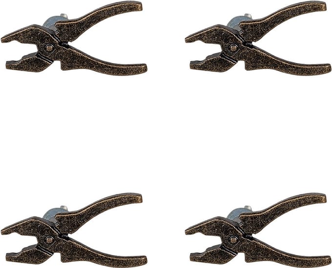 Clayre & Eef Deurknop Set van 4 Knijptang 6x3x3 cm Bruin IJzer