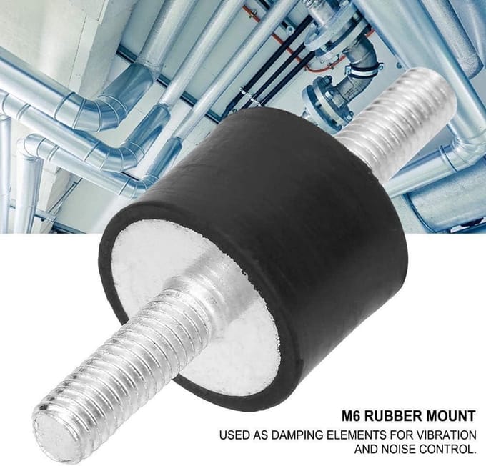 Rubberen lagers voor auto en boot, set van 4 - M6 anti-vibratie dempers, schokdemperrubbers.
