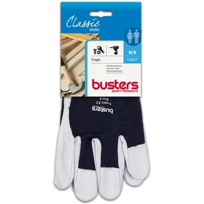 Busters Handschoenen Tropic Leder Blauw/wit M