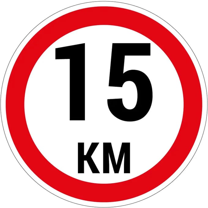 15 km bord | gecoat dibond materiaal | 30 cm