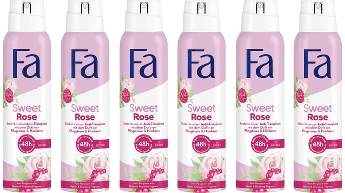 Fa Deo Spray Sweet Rose - Voordeelverpakking 6 x 150 ml