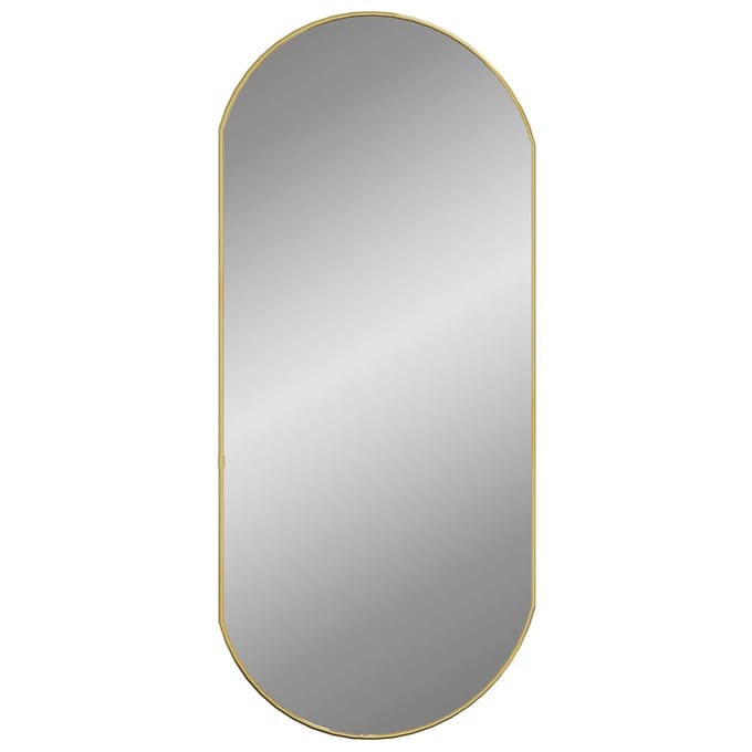 vidaXL - Wandspiegel - 90x40 - cm - ovaal - goudkleurig
