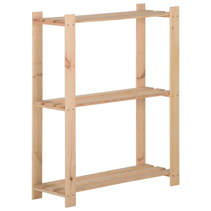 vidaXL - Opbergrek - 3-laags - 60x28,5x90 - cm - massief - grenenhout