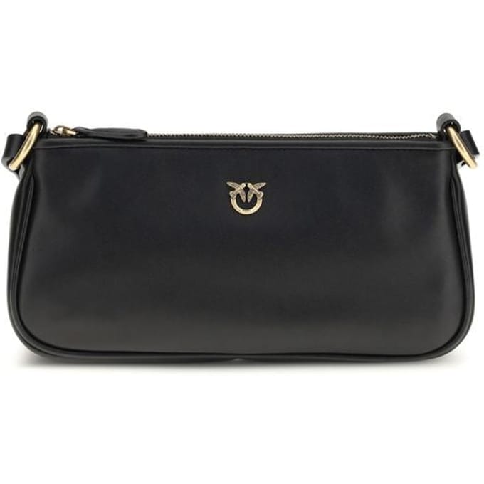 PINKO schoudertas Half Moon Horizontal Mini Vite Black + Antique Gold zwart