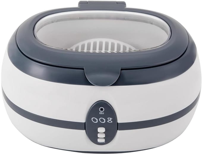 Ultrasoon Reiniger - Schoonmaakapparaat - Sieraden Polijsten - Met Timer - 600 ml - Grijs Wit