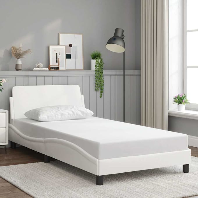vidaXL - Bedframe - "Dover" - kunstleer - wit - 100x200 - cm