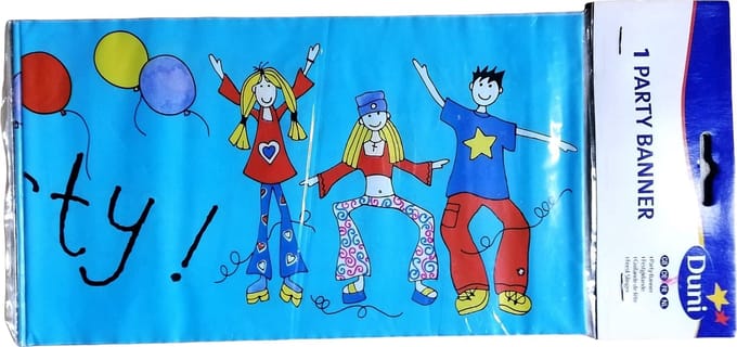 Duni - Feest banner - Blauw - 250cm - Banner - Feest - Kinderen