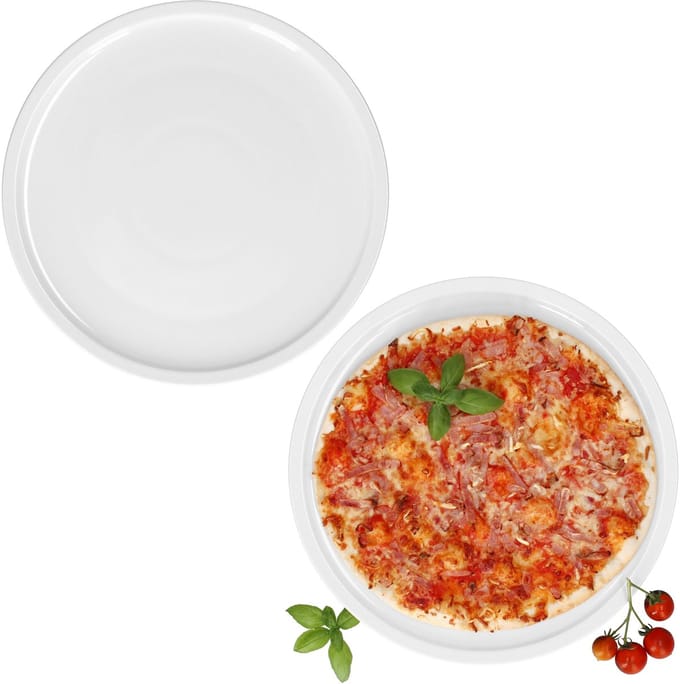 Set van 2 BIANCO pizzaborden XL wit 33.5cm - 162702