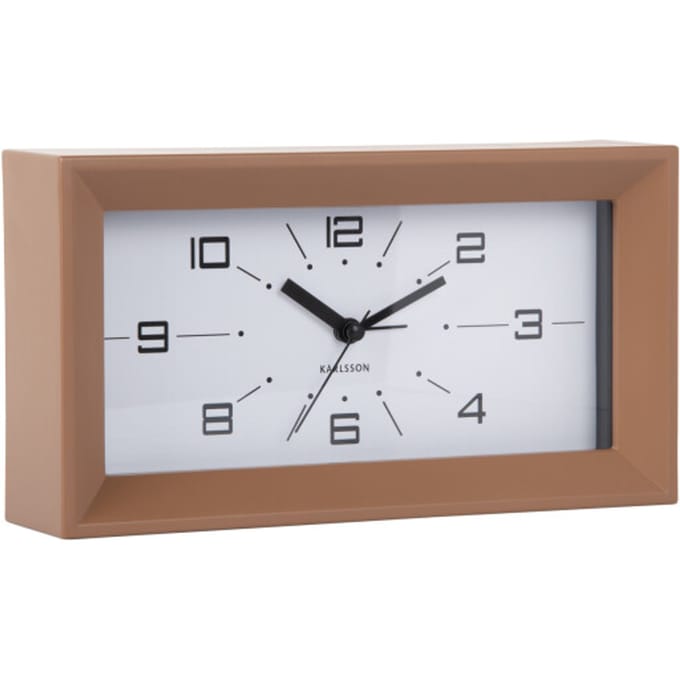 Karlsson wekker lujo rectangle mocha brown & black