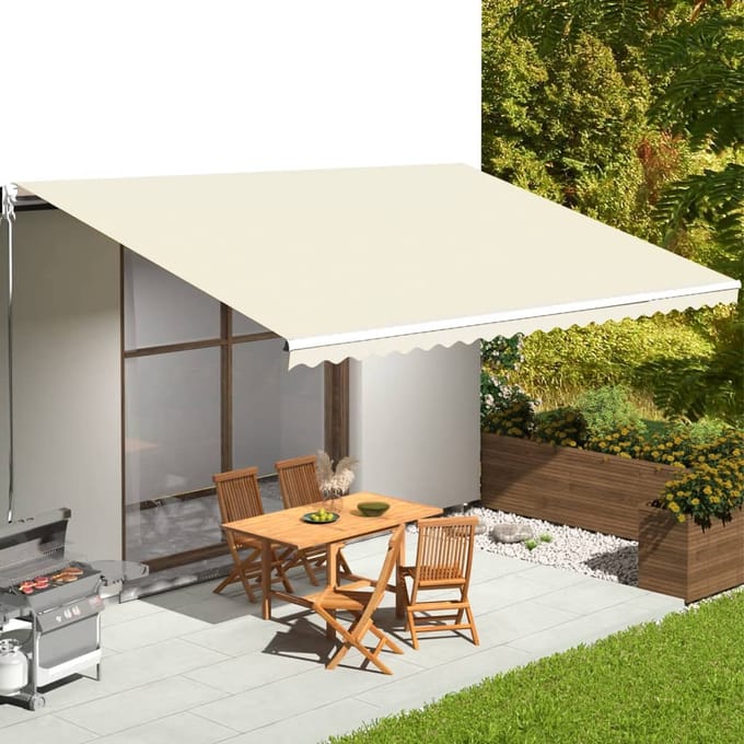 vidaXL - Vervangingsdoek - voor - luifel - 600x350 - cm - polyester - crèmekleurig