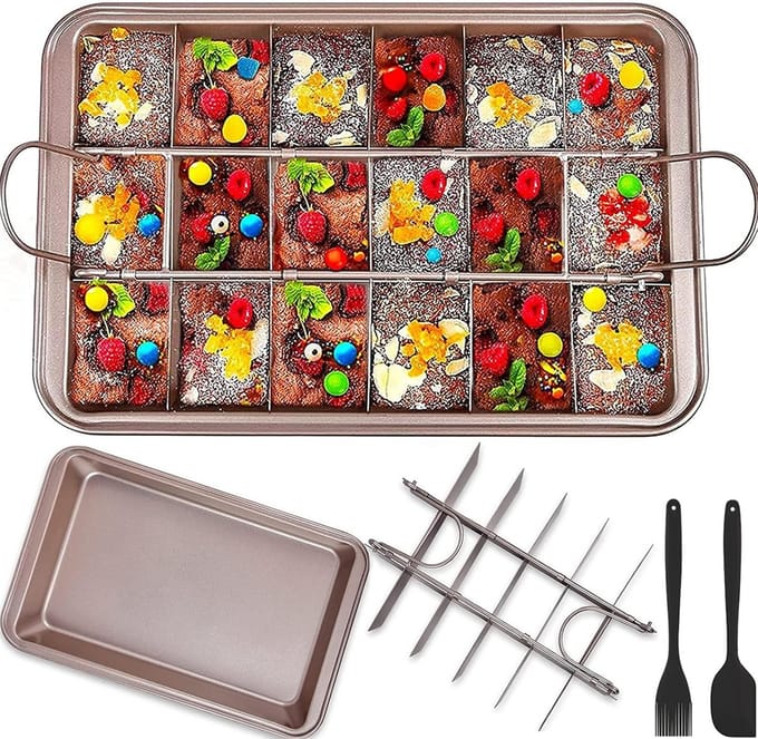 Multifunctionele Anti-aanbak Brownie Bakvorm met Verdeler - 30 x 20 cm