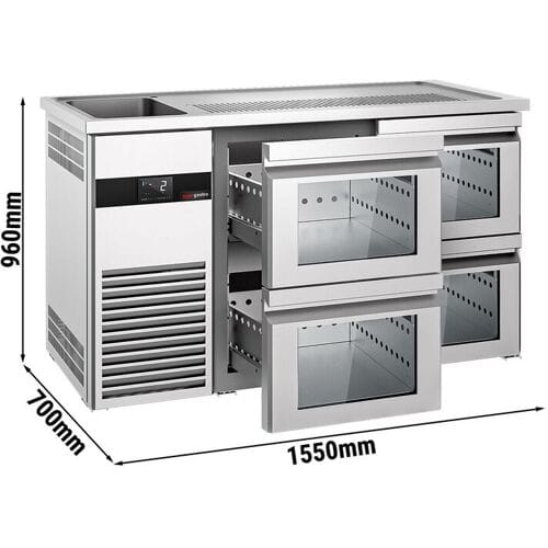 GGM Gastro Bierkoeling PREMIUM - 1550x700mm - 4 laden zilver