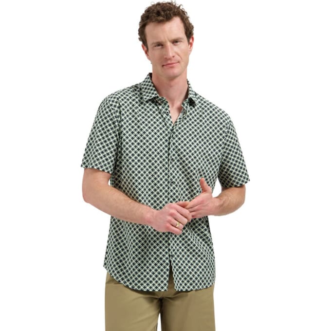No Excess Shirt short sleeve stretch allover green