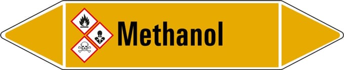 Methanol leidingmarkering op vel 252 x 52 mm - 3 per vel