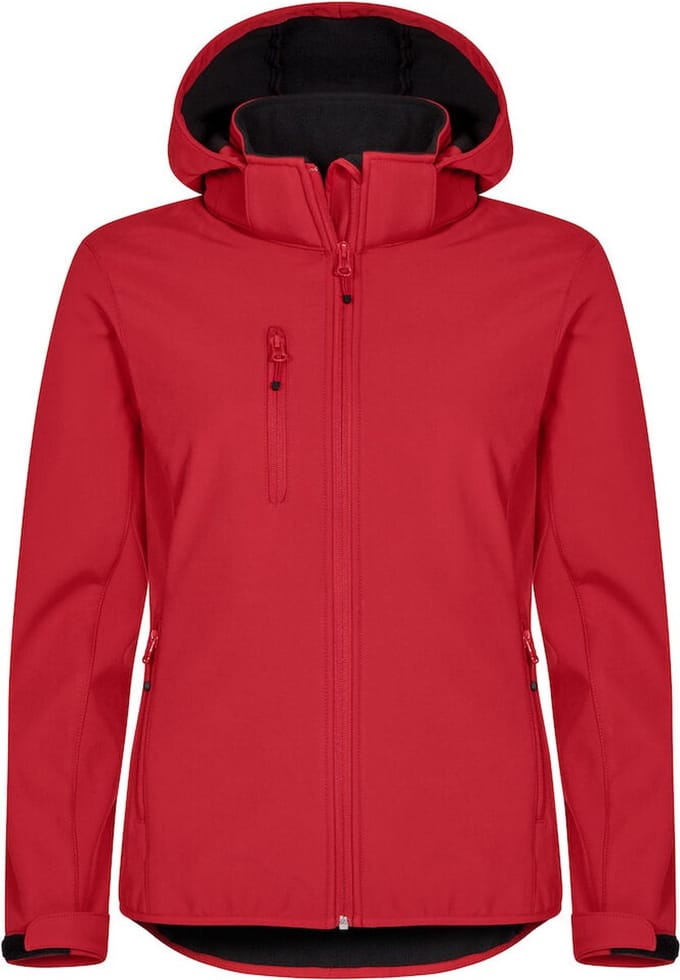 Clique Softshell jas met Capuchon Basic Dames - Rood - Maat XS/34
