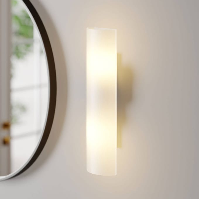 Lindby - wandlamp - 2lichts - Glas, metaal - H: 39 cm - E14 - wit opaal, wit