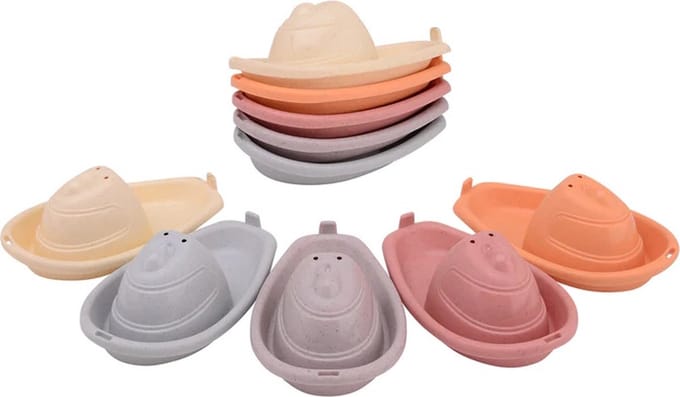 Bioplastic: Happy world 5 badbootjes in doos.