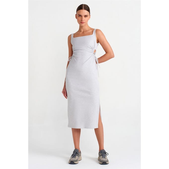 Mouwloze Bodycon Midi-jurk met Uitsnit