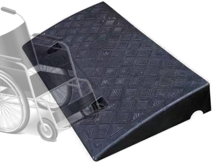 Drempel Oprit - Stoeprand Helling - Vlotte Overgang - Antislip Ontwerp - 50x27x13 cm - Zwart
