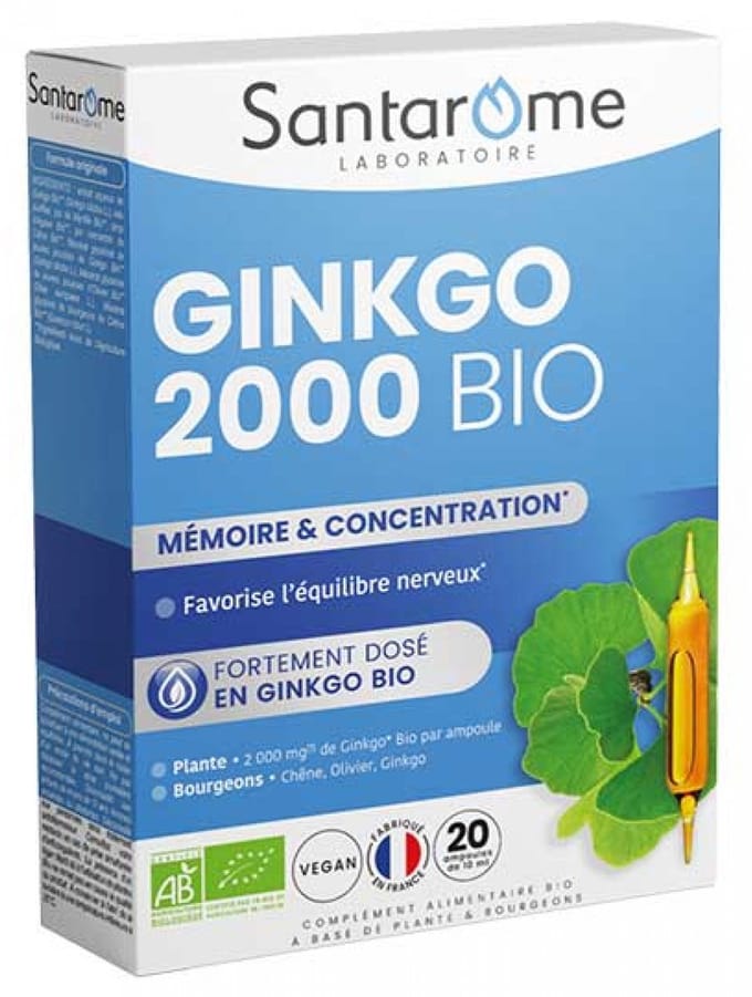 Santarome Bio Ginkgo Bio 2000 20 Flacons