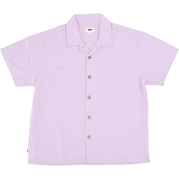 Sunrise geweven overhemd Orchid Petal herenshirt met korte mouwen