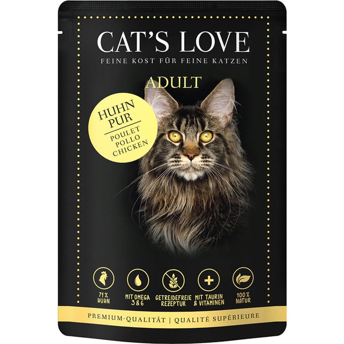 12x85g Cat's Love Puur Kip Nat Kattenvoer