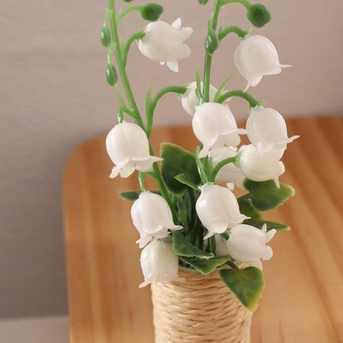 Accessoires pour maison de poupée, modèle de plantes miniatures, Simulation de plantes vertes en pot, modèle de plante de jacinthe vert/blanc