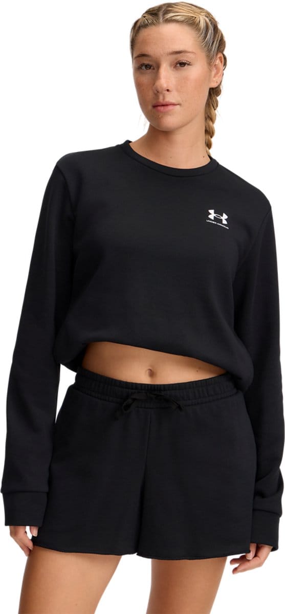 Under Armour UA Rival Terry Crew Dames Sporttrui - Zwart