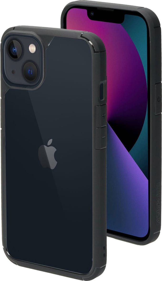 Mobiparts Rugged Clear Case geschikt voor Apple iPhone 13 - Zwart Transparant