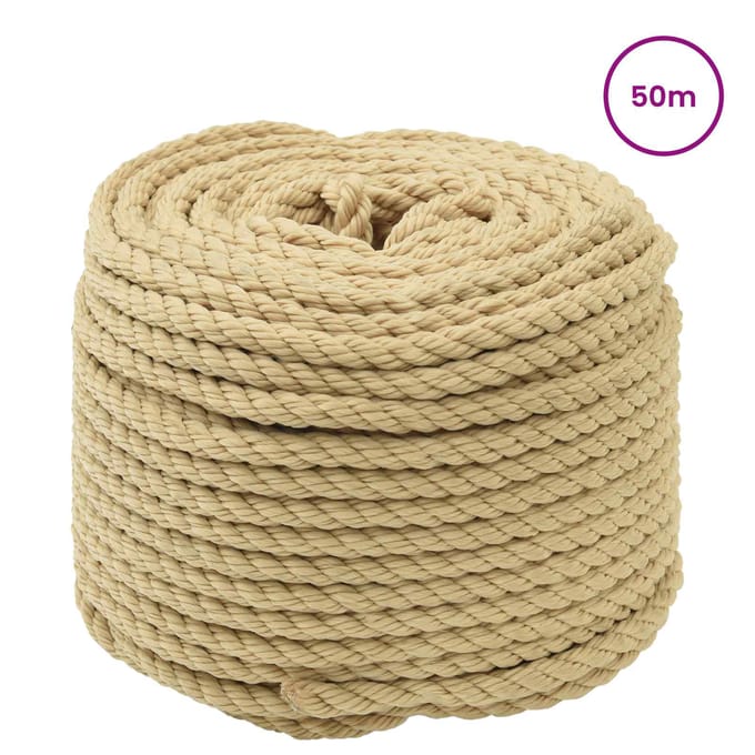 vidaXL - Boottouw - 8 - mm - 50 - m - Naturel - polypropylène
