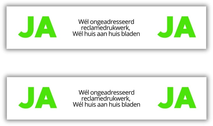 Ja Ja Brievenbus stickers - 14x3cm - set van 2 - Ja ja stickers - UV en waterproof - Wit