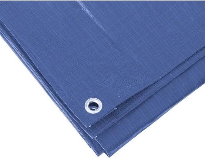 Benson afdekzeil - blauw - 5 x 6 m - bevestiging ogen - grondzeil - dekzeil