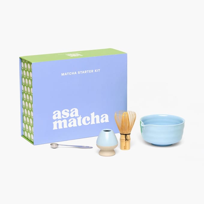 ASA Matcha® Starterset – Matcha Whisk, Matcha Kom & RVS Lepel – Complete Matcha Set – Giftset