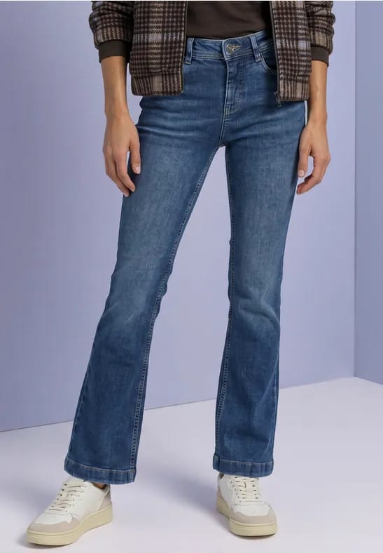 High Waist Bootcut-jeans met Slim Fit-pasvorm