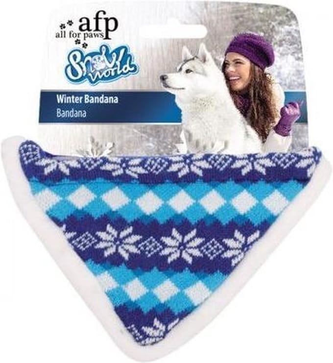 All For Paws Snow World Winter Bandana Blauw