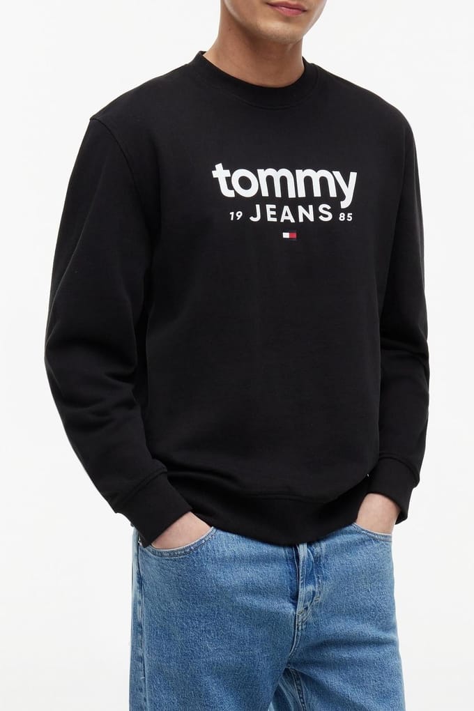 Tommy Hilfiger Graphic Crewneck Black Größe: M | Pullover Outlet | Herren | Schwarz