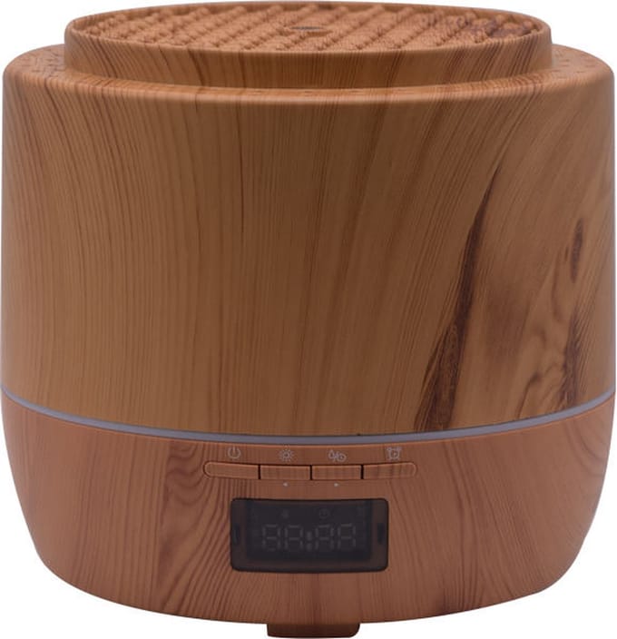 Aroma Diffuser Selene - Geurverspreider - Luchtbevochtiger Aromatherapie - Klok - App - Lichtbruin - 500 ML