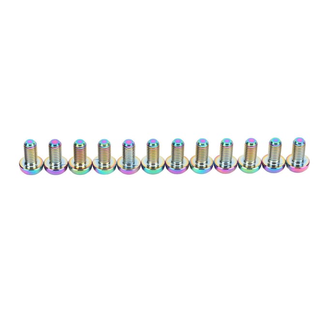 12 stuks RISK Fiets Schijfrem Rotor Bouten M5x10mm T25 Titaniumlegering Fiets Remschijf Schroef gray