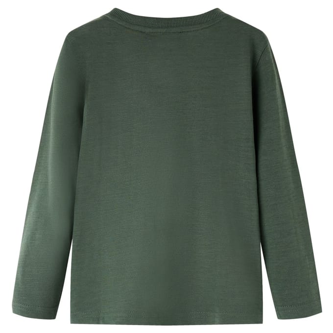 vidaXL - Kindershirt - met - lange - mouwen - 104 - donkergroen