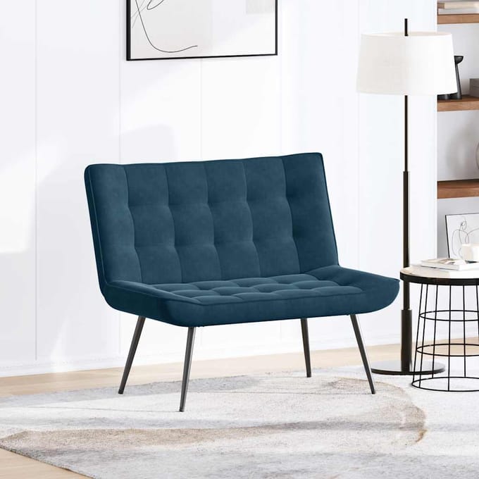 vidaXL - Bankje - 110x74x84 - cm - fluweel - blauw