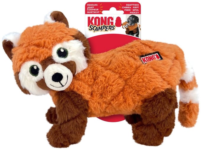 Kong Scampers Red Panda - Knuffel - 22.86x25.4x12.07 cm Bruin M