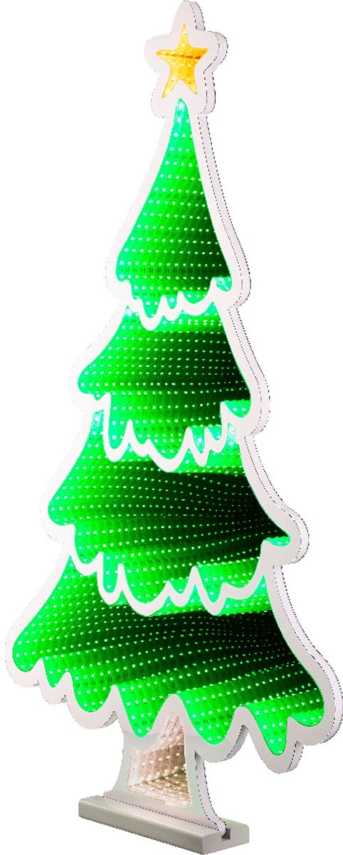Compacte LED Infinity kerstboom van 40 cm – Binnenverlichting met 3D-lichteffect in multicolor.