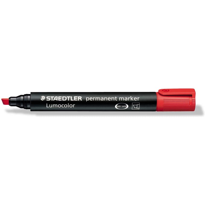 Viltstift Staedtler Lumocolor 350 permanent schuin rood
