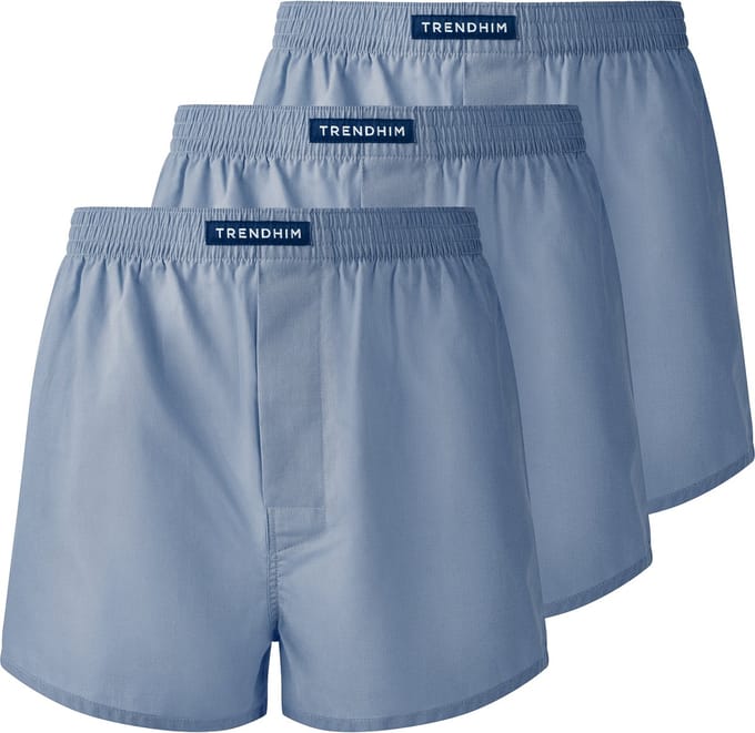 TrueFeel | 3-pack lichtblauwe losvallende premium katoenen boxershorts
