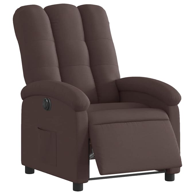 vidaXL - Fauteuil - verstelbaar - elektrisch - stof - donkerbruin