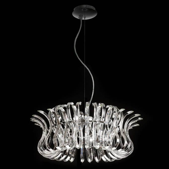 Metallux Glazen hanglamp Wave met 65 cm doorsnede