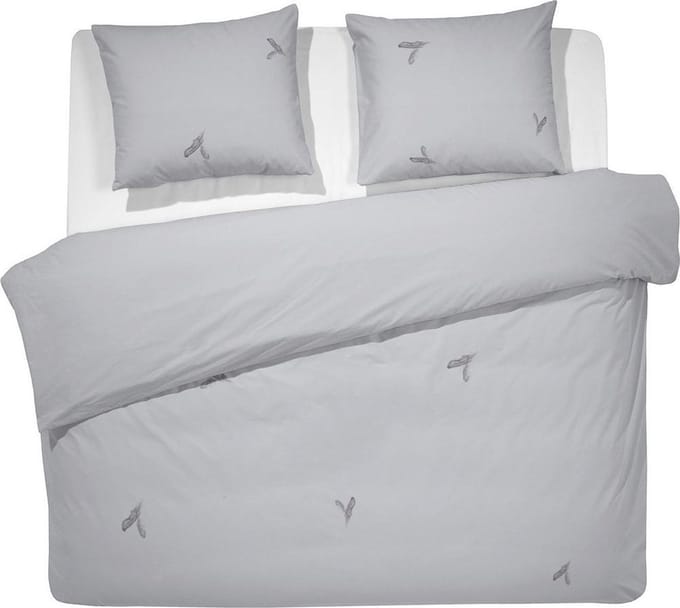 Damai Fjer Dekbedovertrek - Bio Percale - Tweepersoons - 200x200/220 cm - Silver