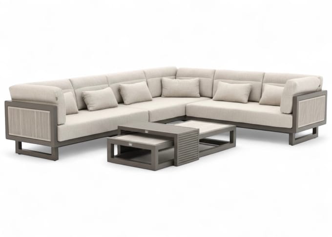 Apple Bee Santorini ROPE Loungeset 5-delig Nr.2 - Links Lang - 318 x 239 cm