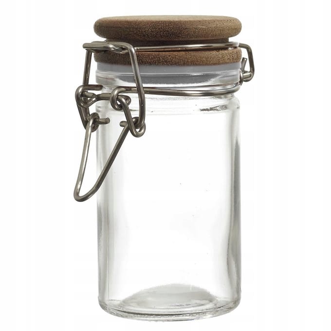 Glazen potje met acacia deksel 70ml - Elegant en functioneel