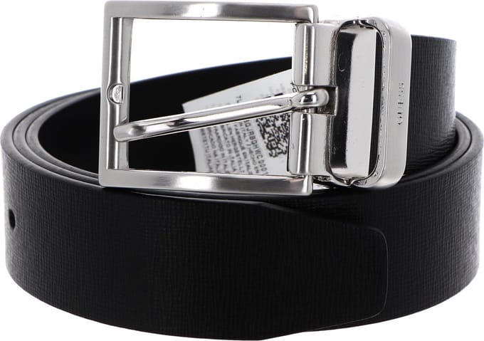 GUESS Leren Riem Adjustable Belt W90 Black Zwart